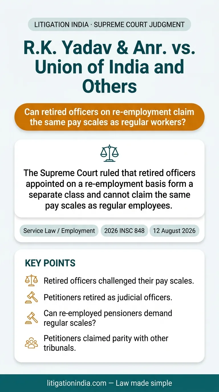 R.K. Yadav & Anr. vs. Union of India and Others — infographic summary