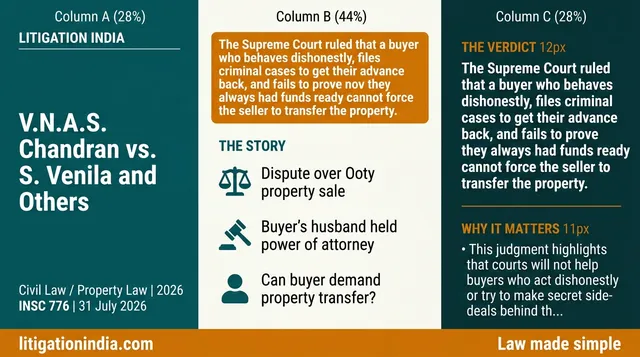 Buyers acting dishonestly and demanding refunds cannot later force a property transfer