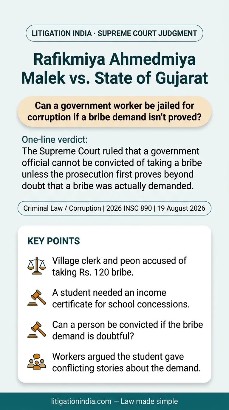 Rafikmiya Ahmedmiya Malek vs. State of Gujarat — infographic summary