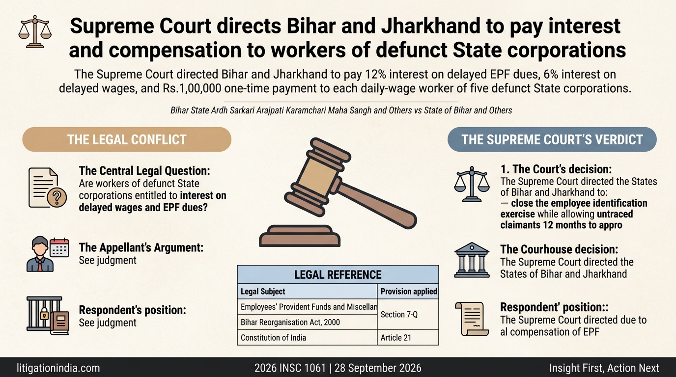 Bihar State Ardh Sarkari Arajpati Karamchari Maha Sangh and Others vs State of Bihar and Others — infographic summary
