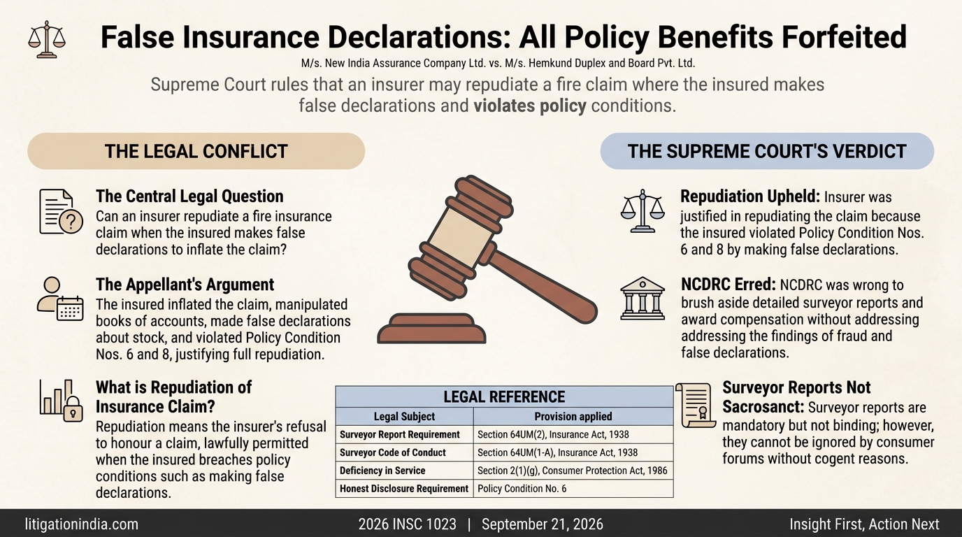 Supreme Court Upholds Insurer's Repudiation of Inflated Fire Insurance Claim