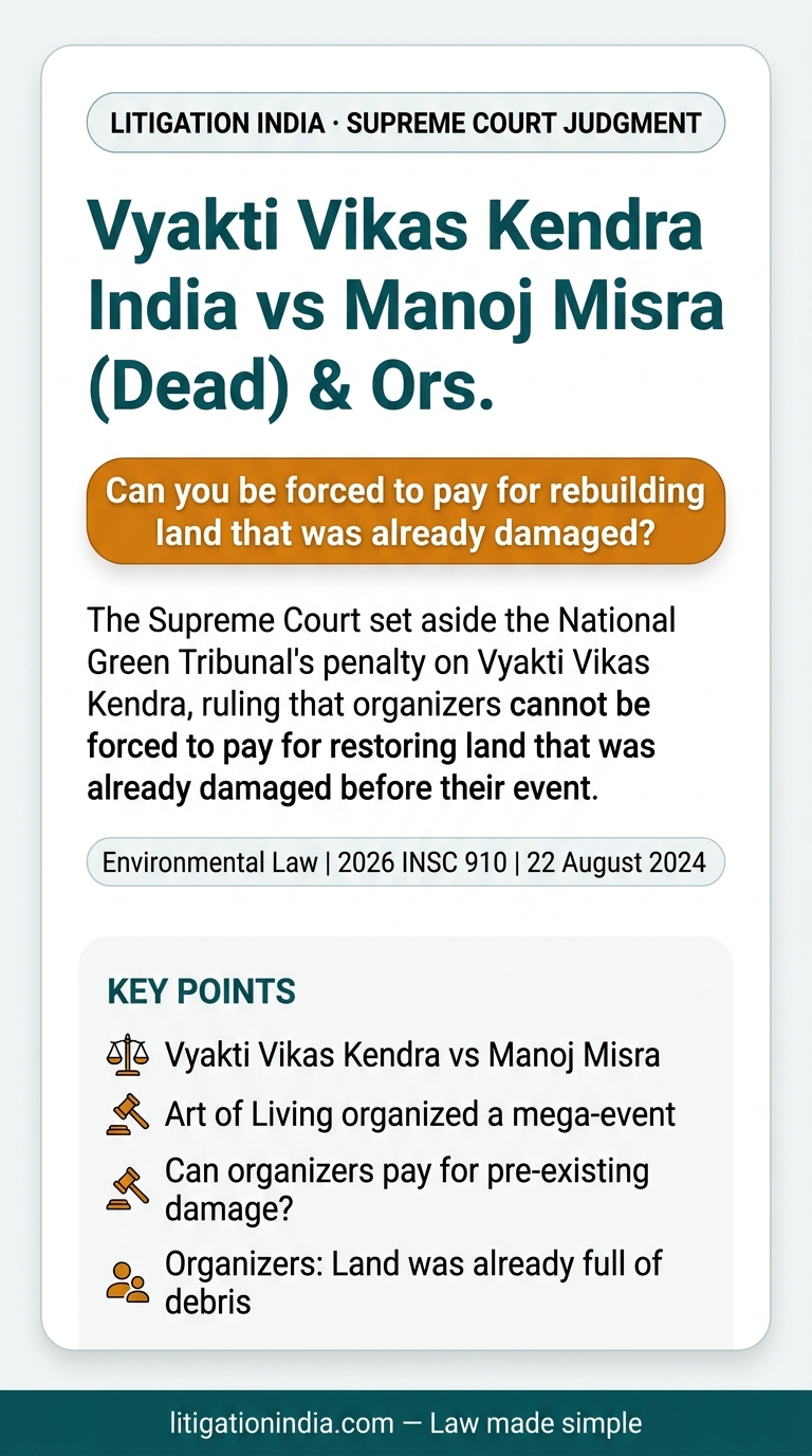 Vyakti Vikas Kendra India vs Manoj Misra (Dead) & Ors. — infographic summary