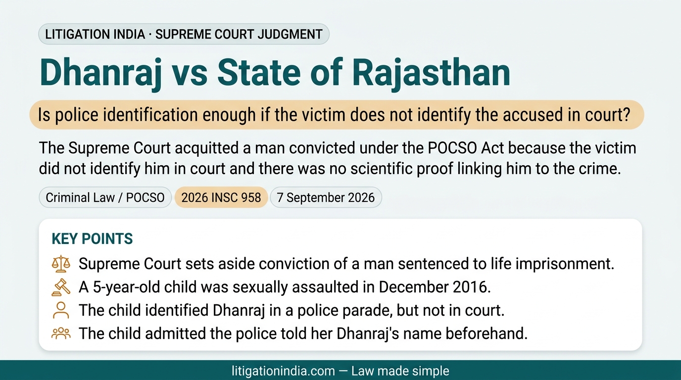 Dhanraj vs State of Rajasthan — infographic summary
