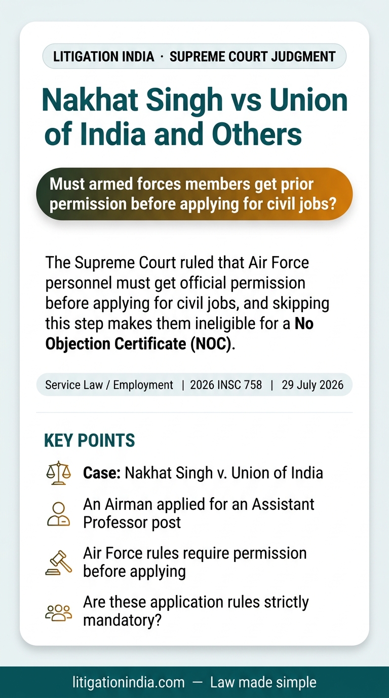 Nakhat Singh vs Union of India and Others — infographic summary