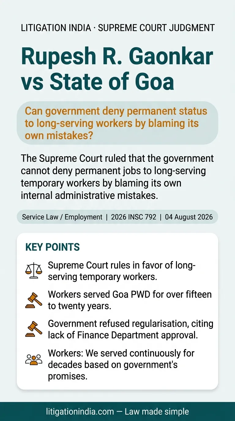 Rupesh R. Gaonkar vs State of Goa — infographic summary