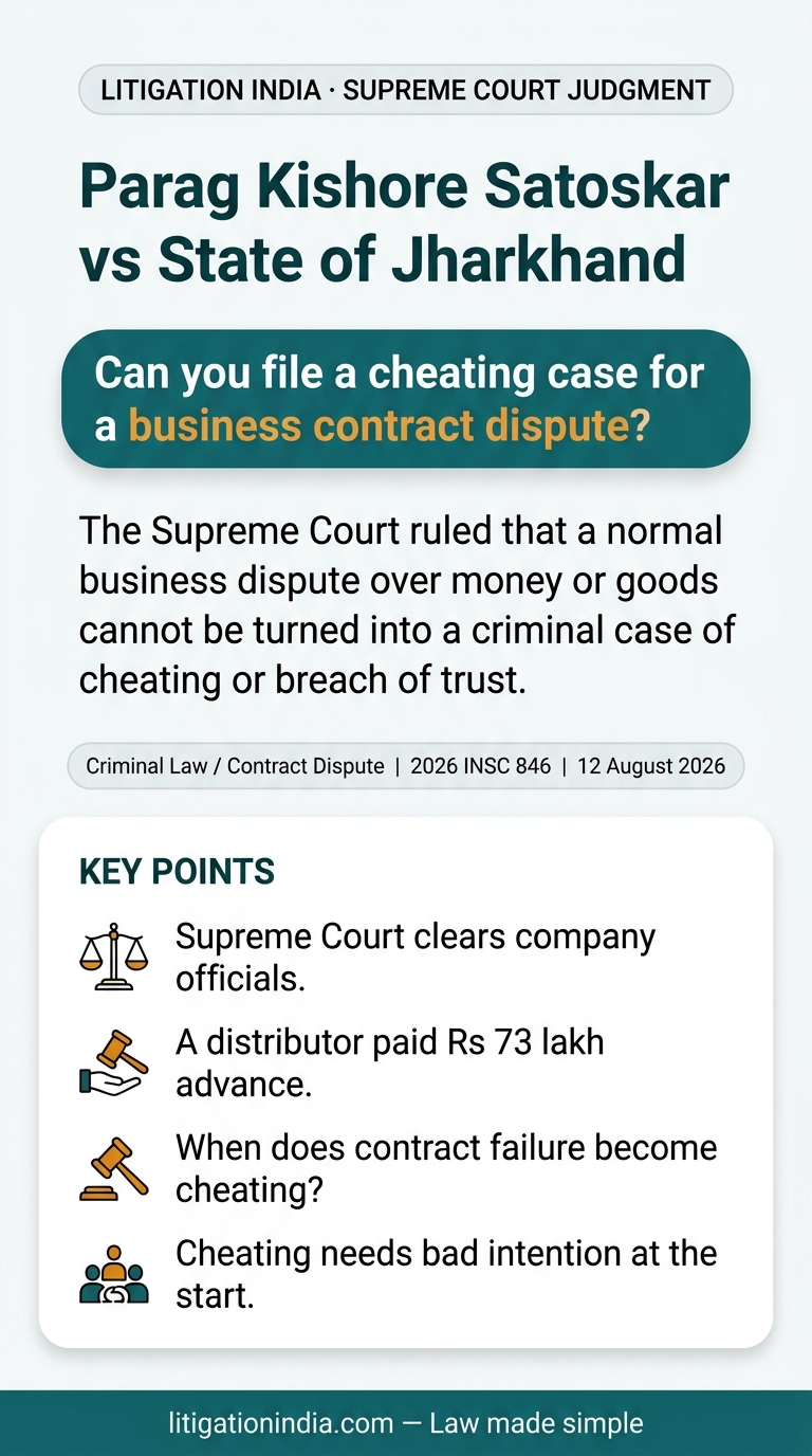 Parag Kishore Satoskar vs State of Jharkhand — infographic summary