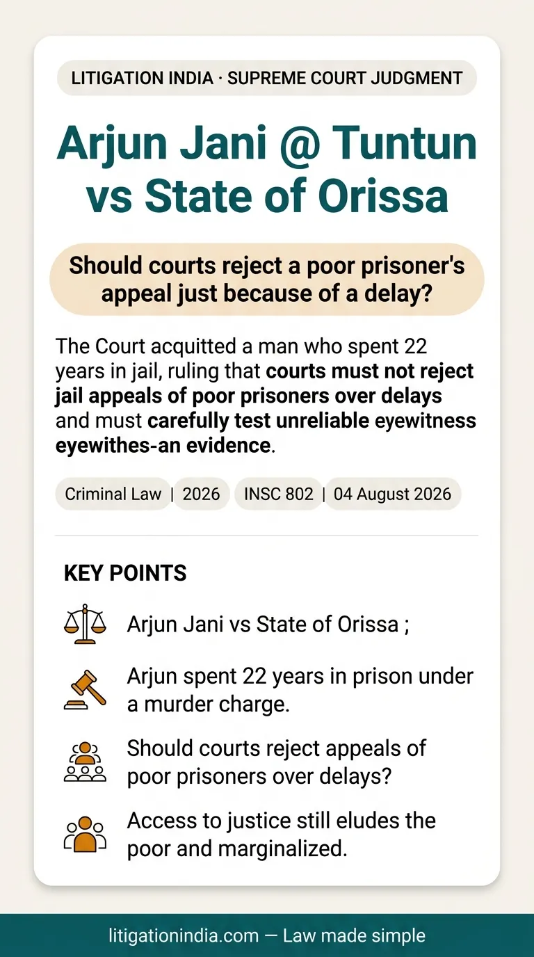 Arjun Jani @ Tuntun vs State of Orissa — infographic summary