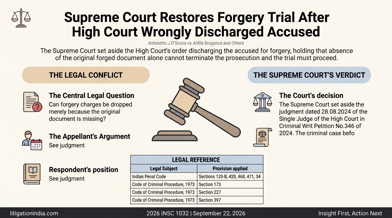 Antonetto J D'Souza vs Aldila Braganza and Others — infographic summary