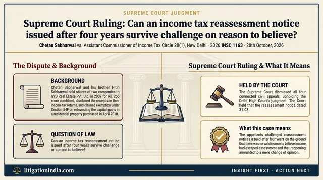 Supreme Court Upholds Income Tax Reassessment Notices Based on Investigation Report Finding Share Overvaluation