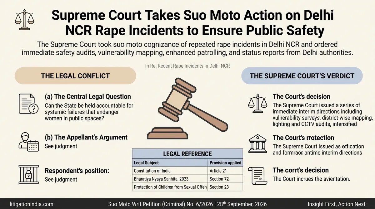 In Re: Recent Rape Incidents in Delhi NCR — infographic summary