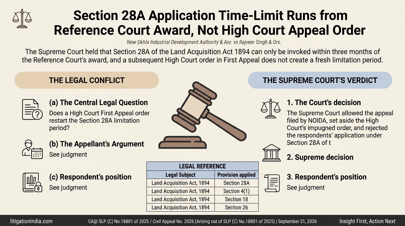 New Okhla Industrial Development Authority & Anr. vs Rajveer Singh & Ors. — infographic summary