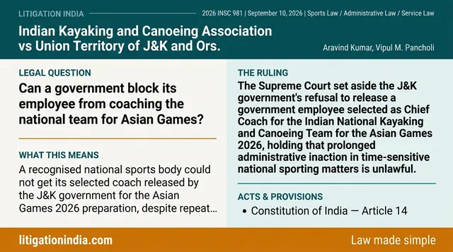 Supreme Court orders NOC for national coach withheld by J&K government