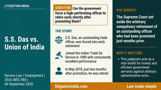 Government cannot compulsorily retire an outstanding officer shortly after promoting them