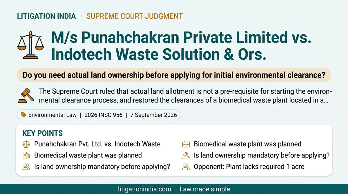 M/s Punahchakran Private Limited vs. Indotech Waste Solution & Ors — infographic summary