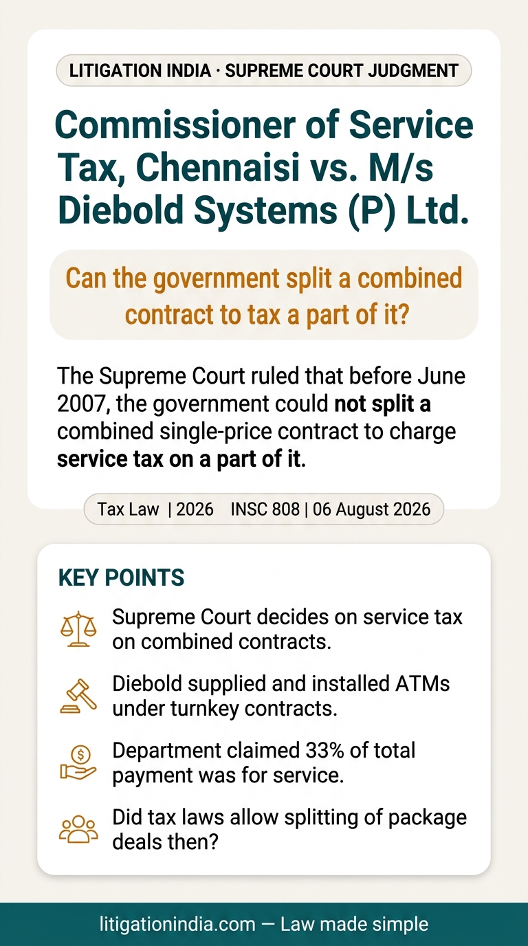 Commissioner of Service Tax, Chennai vs. M/s Diebold Systems (P) Ltd. — infographic summary
