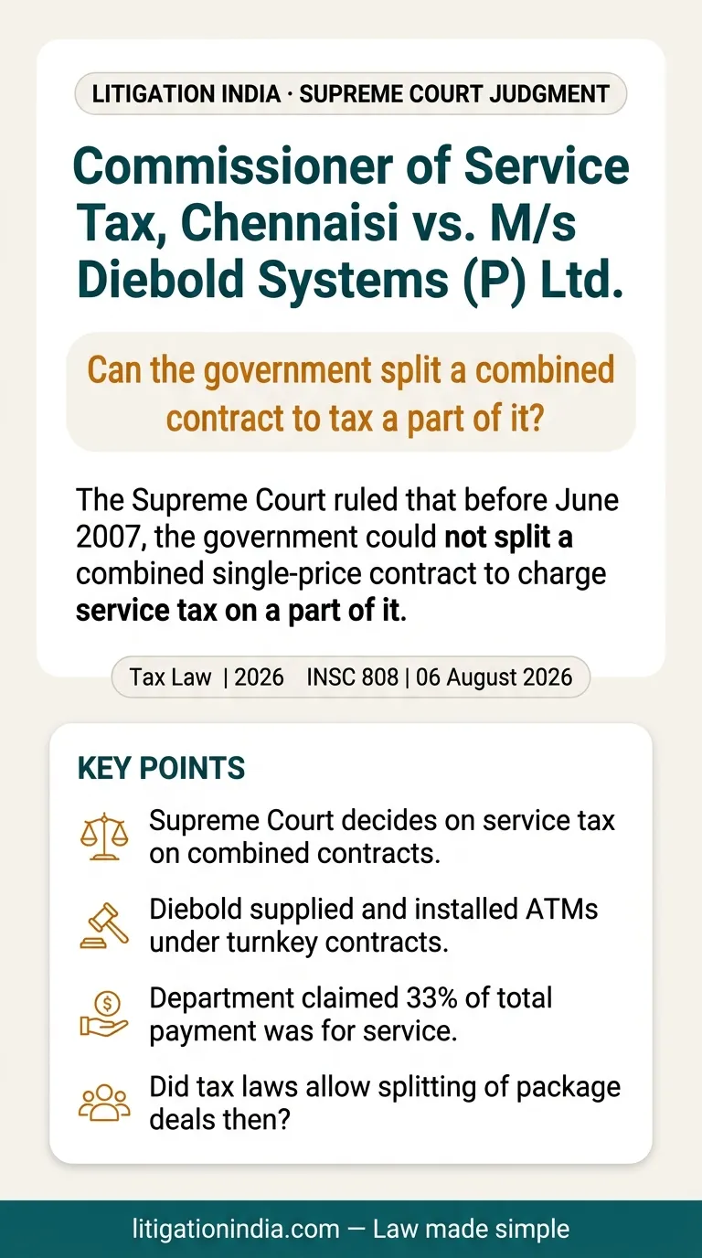 Commissioner of Service Tax, Chennai vs. M/s Diebold Systems (P) Ltd. — infographic summary