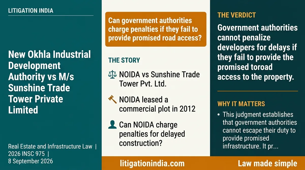 New Okhla Industrial Development Authority vs M/s Sunshine Trade Tower Private Limited — infographic summary
