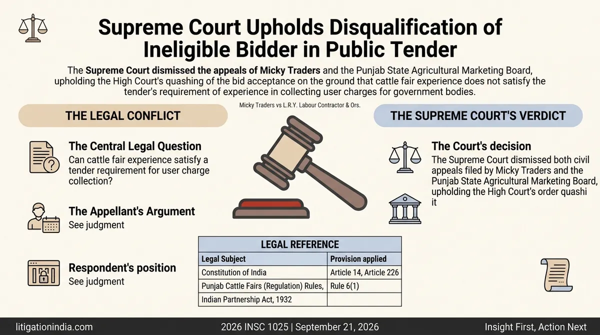 Micky Traders vs L.R.Y. Labour Contractor & Ors. — infographic summary