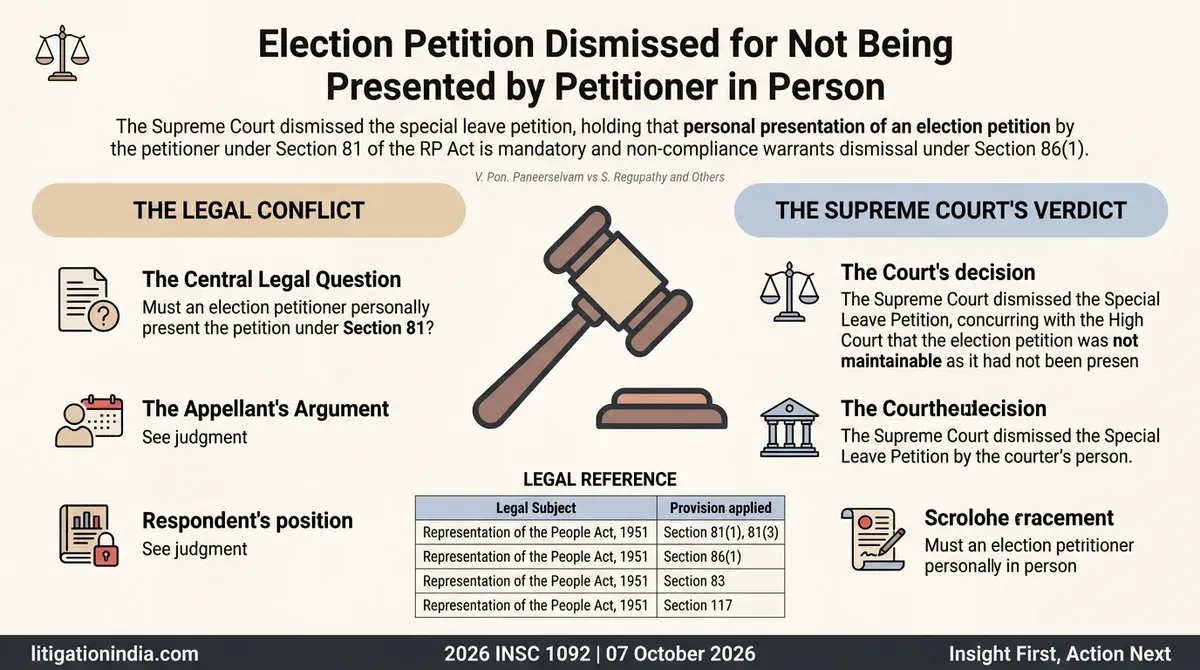 V. Pon. Paneerselvam vs S. Regupathy and Others — infographic summary