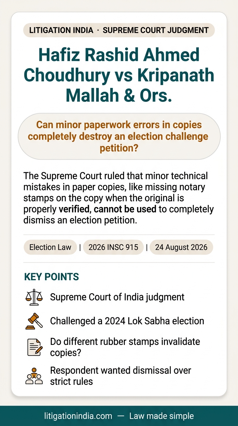 Hafiz Rashid Ahmed Choudhury vs Kripanath Mallah & Ors. — infographic summary