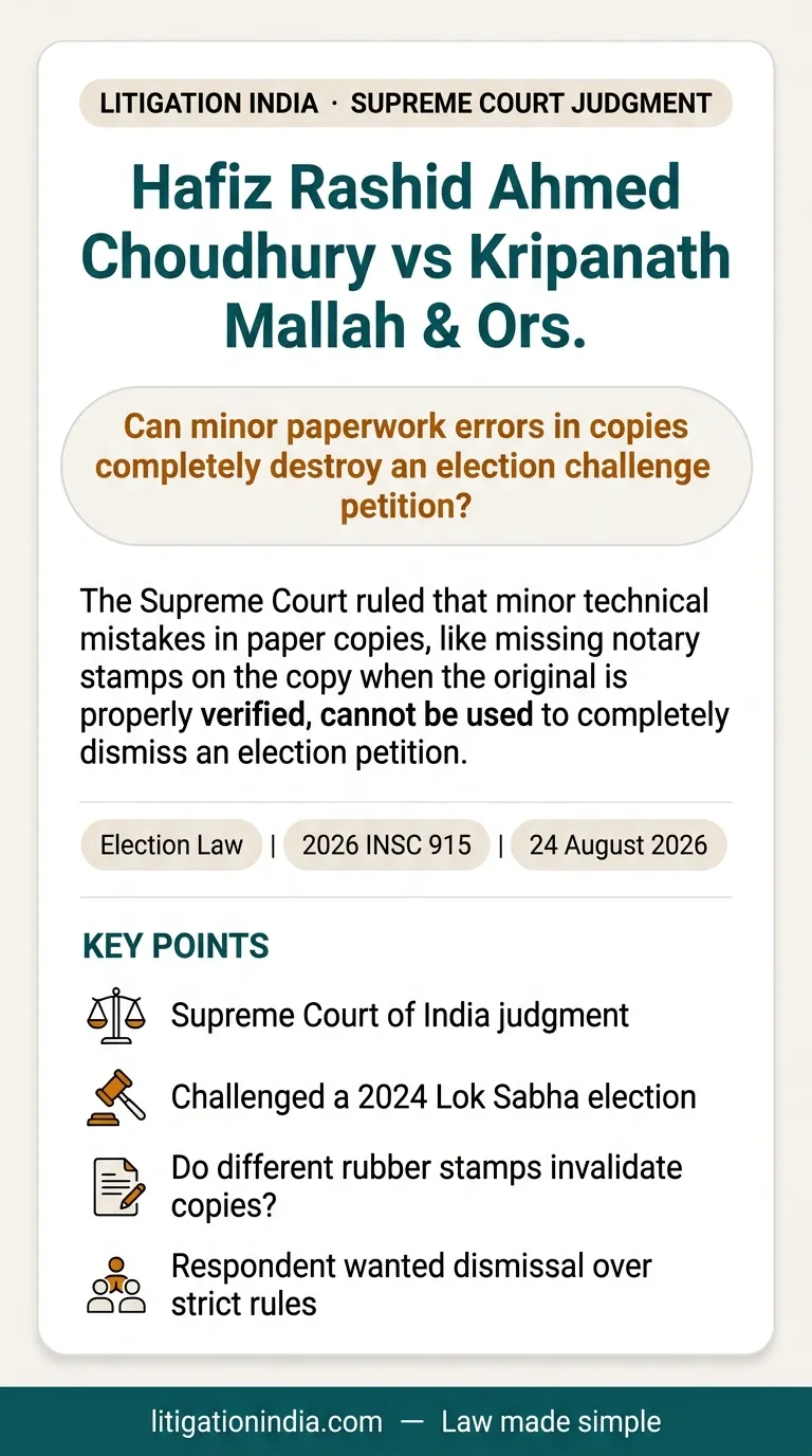 Hafiz Rashid Ahmed Choudhury vs Kripanath Mallah & Ors. — infographic summary