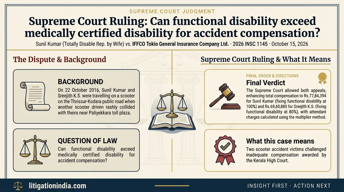 Sunil Kumar (Totally Disable Rep. by Wife) vs. IFFCO Tokio General Insurance Company Ltd. — infographic summary
