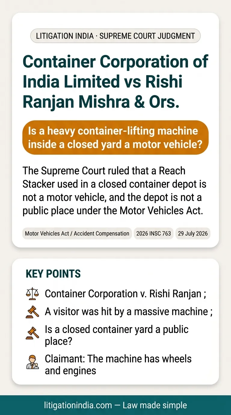 Container Corporation of India Limited vs Rishi Ranjan Mishra & Ors. — infographic summary