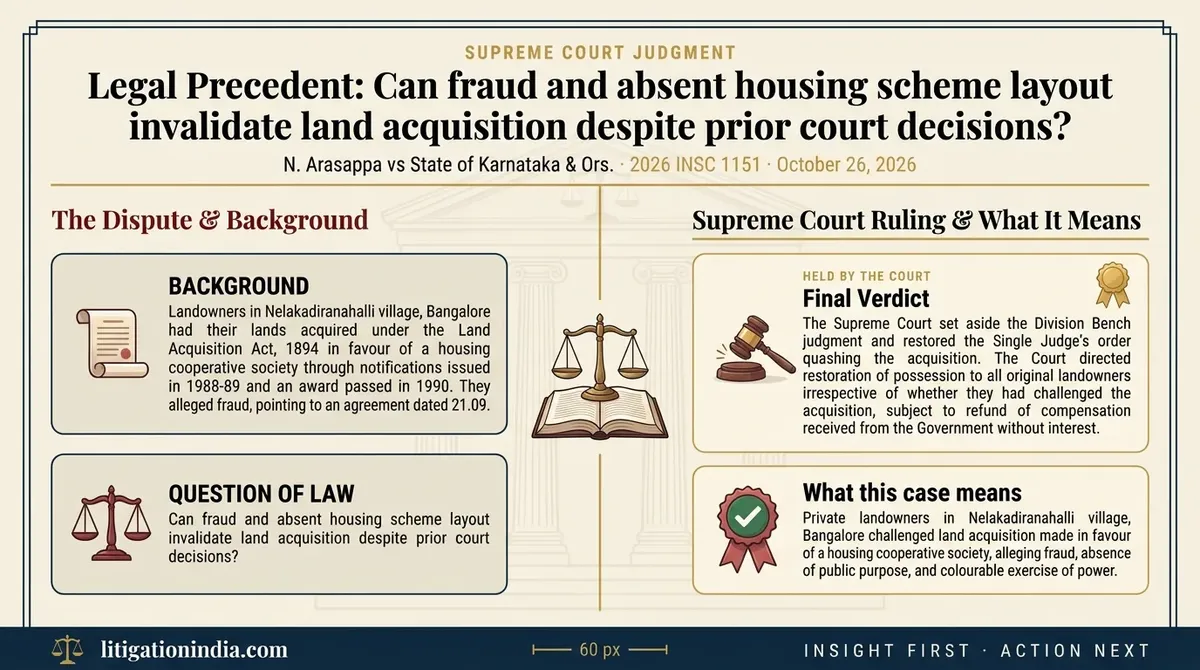 N. Arasappa vs State of Karnataka & Ors. — infographic summary