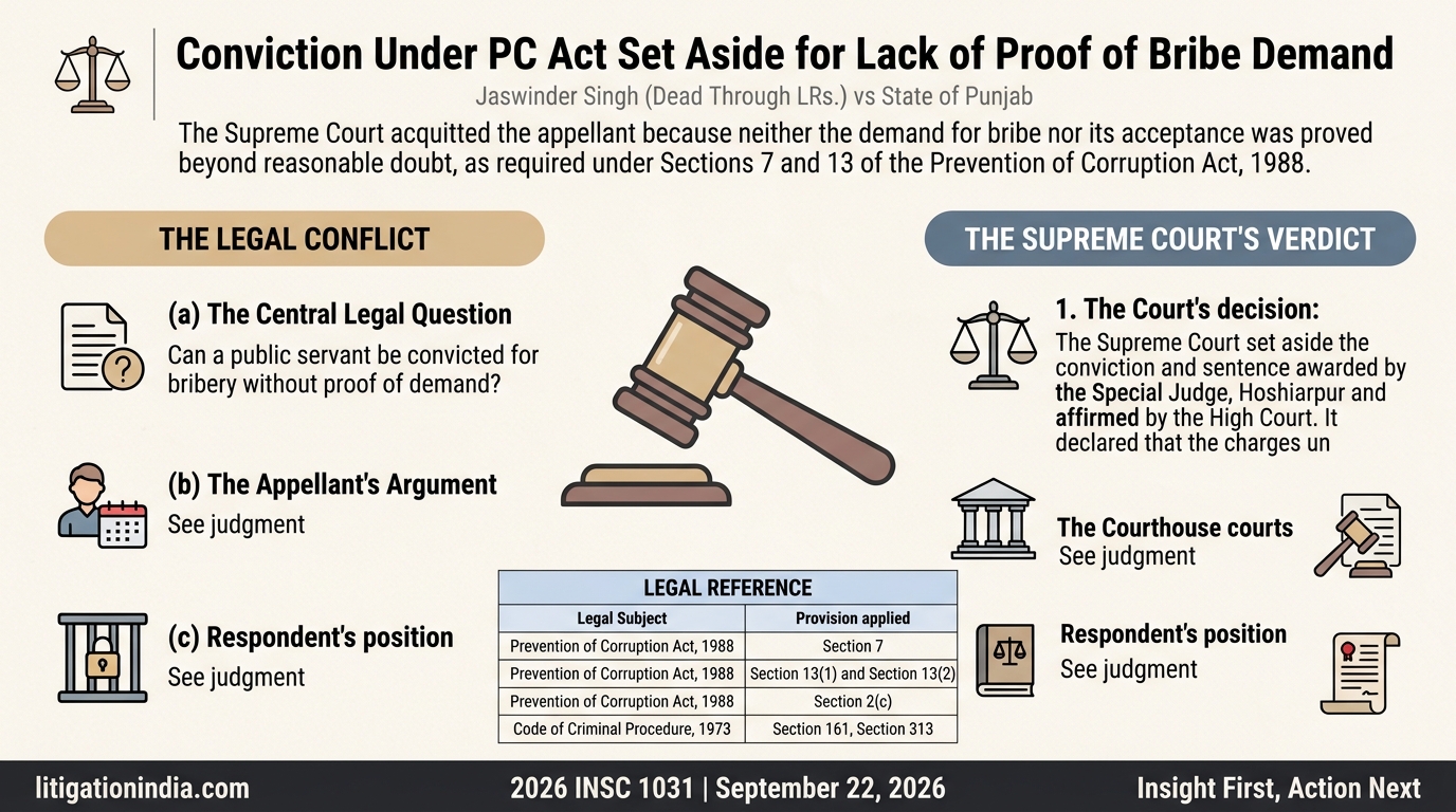 Jaswinder Singh (Dead Through LRs.) vs State of Punjab — infographic summary