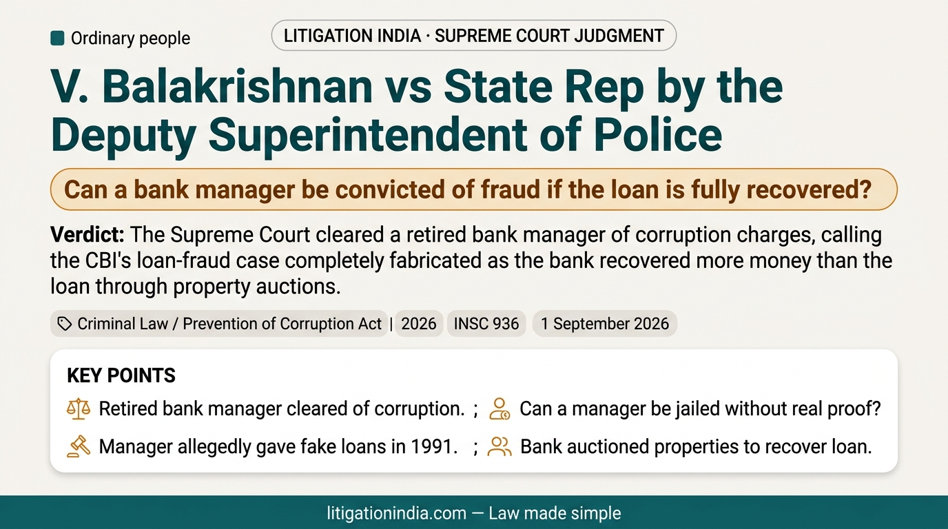 V. Balakrishnan vs State Rep by the Deputy Superintendent of Police — infographic summary