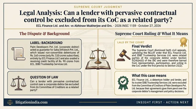 Debenture Holder with Pervasive Control Over Corporate Debtor Excluded from Committee of Creditors as Related Party