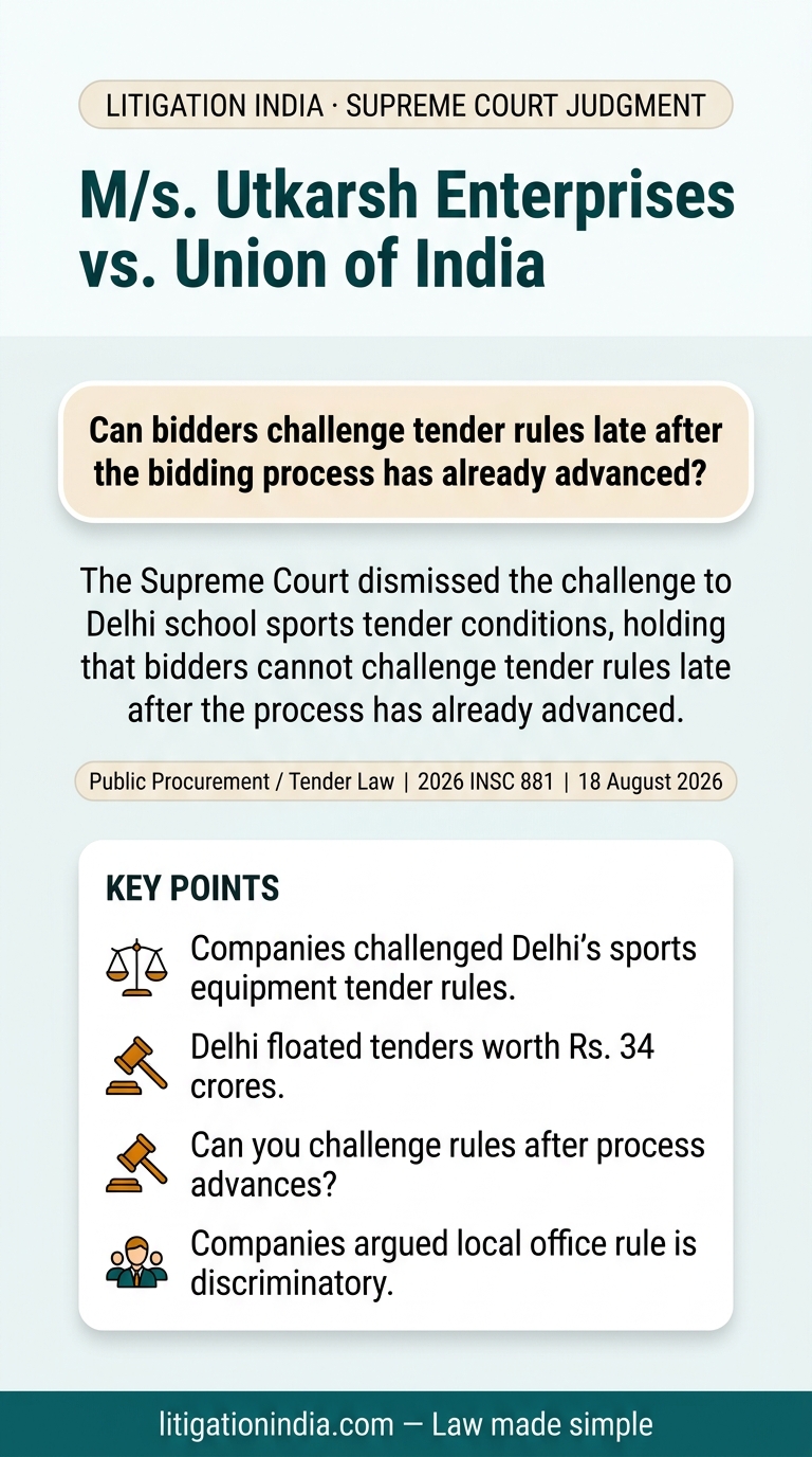 M/s. Utkarsh Enterprises vs. Union of India — infographic summary