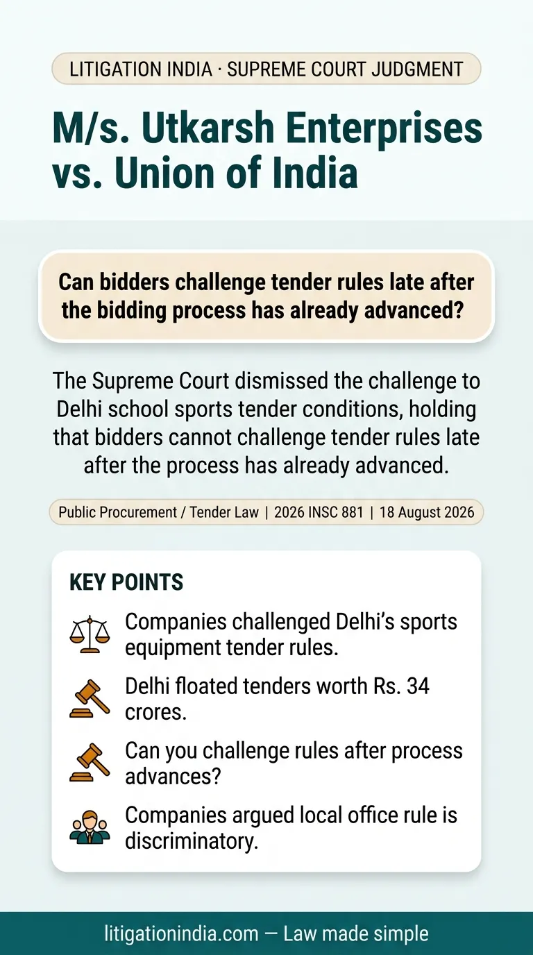 M/s. Utkarsh Enterprises vs. Union of India — infographic summary