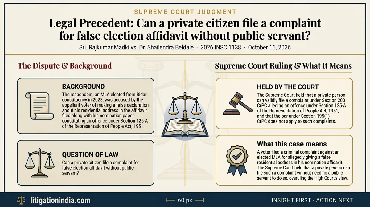 Sri. Rajkumar Madki vs. Dr. Shailendra Beldale — infographic summary
