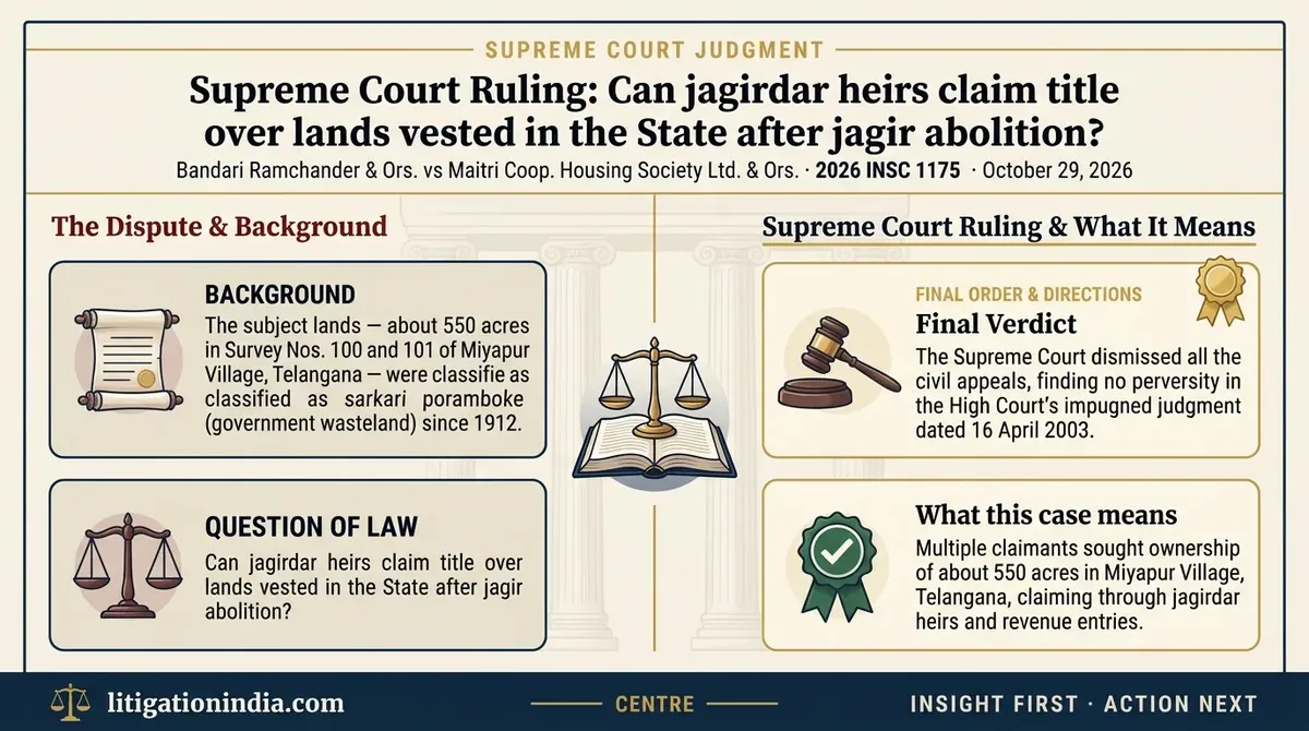 Bandari Ramchander & Ors. vs Maitri Coop. Housing Society Ltd. & Ors. — infographic summary