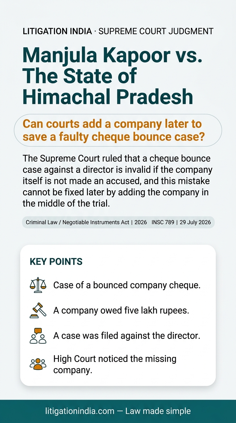 Manjula Kapoor vs. The State of Himachal Pradesh — infographic summary