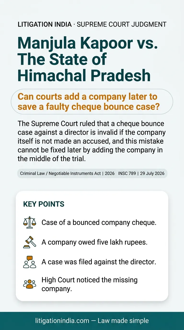 Manjula Kapoor vs. The State of Himachal Pradesh — infographic summary