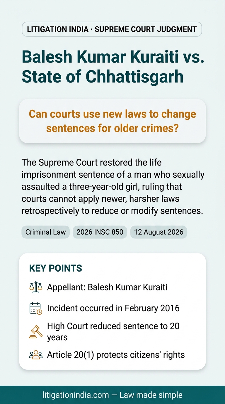 Balesh Kumar Kuraiti vs. State of Chhattisgarh — infographic summary
