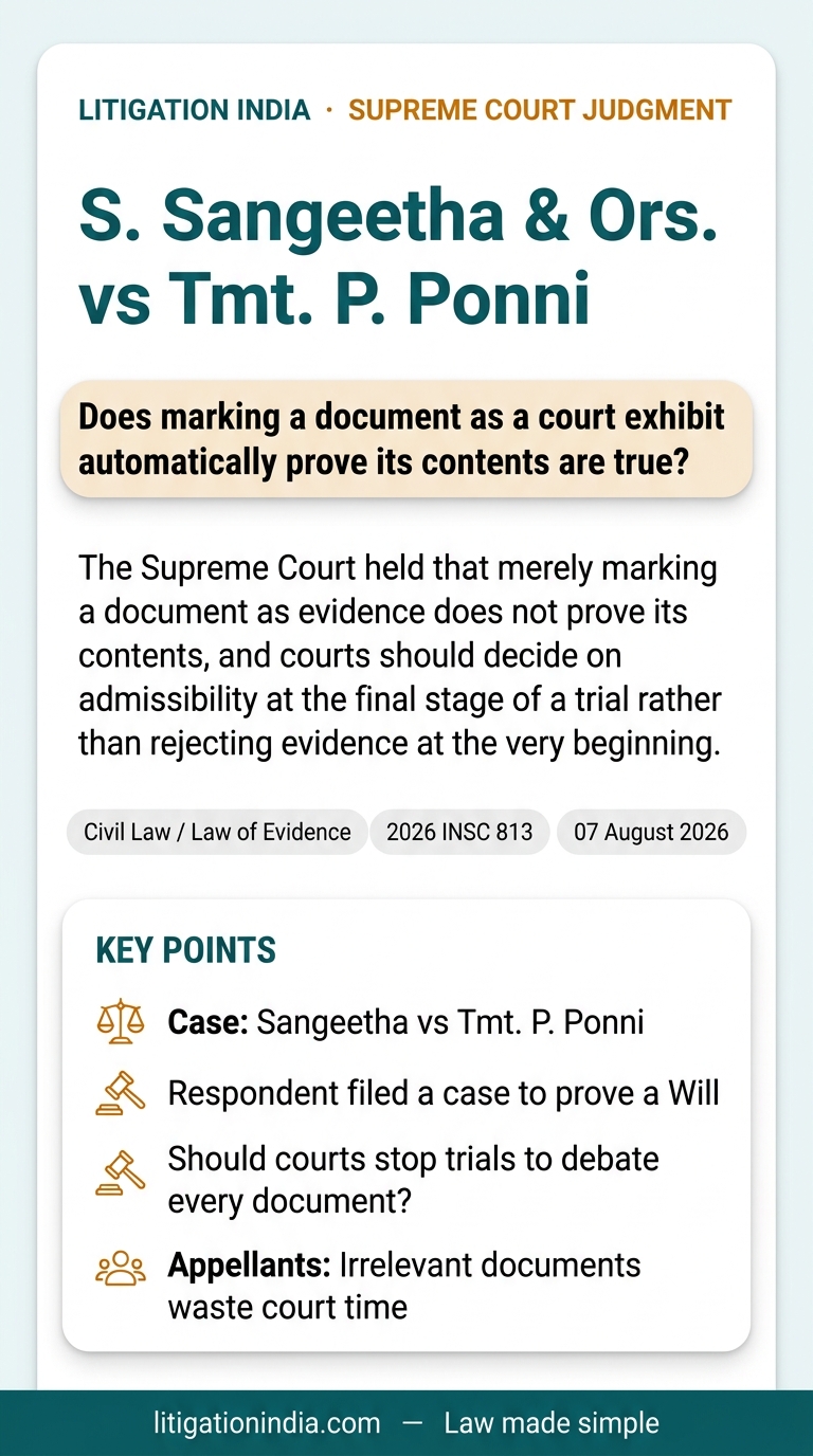 S. Sangeetha & Ors. vs Tmt. P. Ponni — infographic summary
