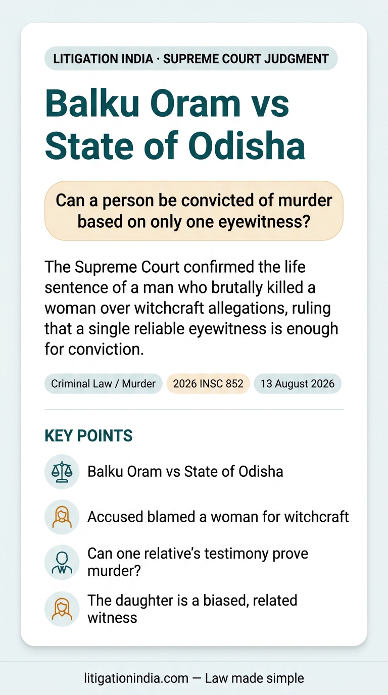 Balku Oram vs State of Odisha — infographic summary
