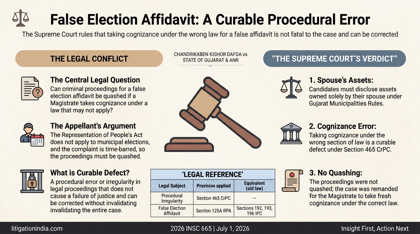 CHANDRIKABEN KISHOR DAFDA vs STATE OF GUJARAT & ANR. — infographic summary