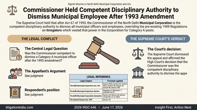Commissioner Held Competent Disciplinary Authority to Dismiss Municipal Employee After 1993 Amendment