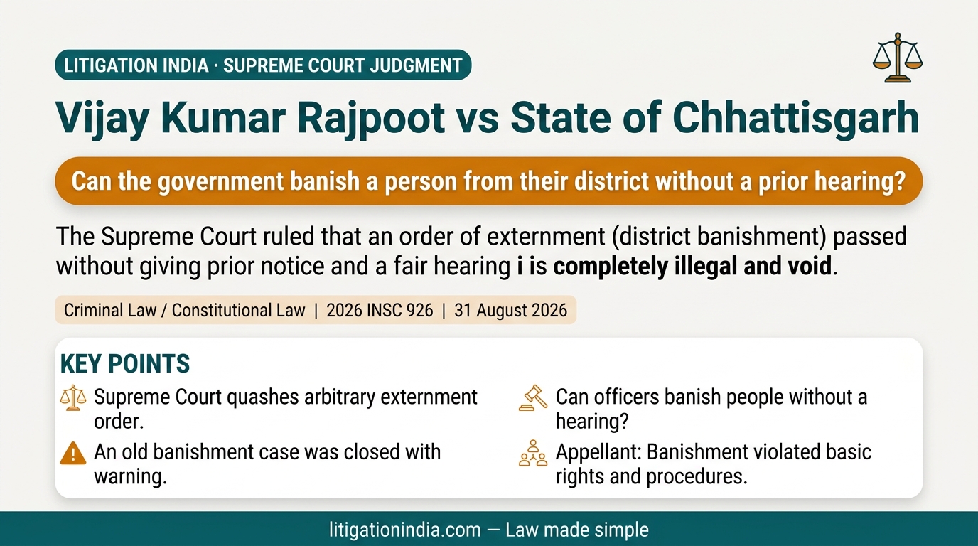 Vijay Kumar Rajpoot vs State of Chhattisgarh — infographic summary