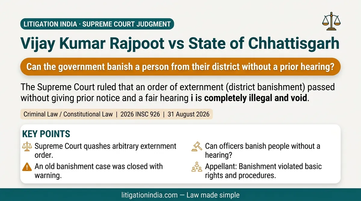 Vijay Kumar Rajpoot vs State of Chhattisgarh — infographic summary