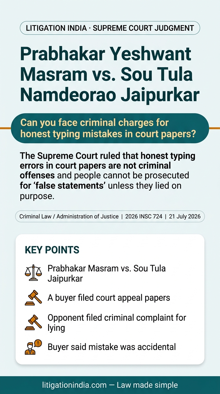 Prabhakar Yeshwant Masram vs. Sou Tula Namdeorao Jaipurkar — infographic summary