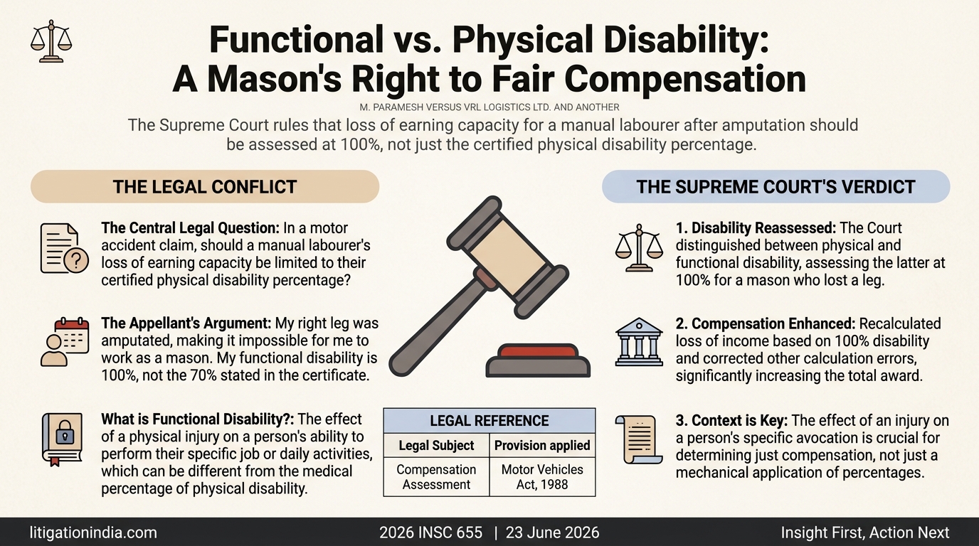 M. PARAMESH VERSUS VRL LOGISTICS LTD. AND ANOTHER — infographic summary