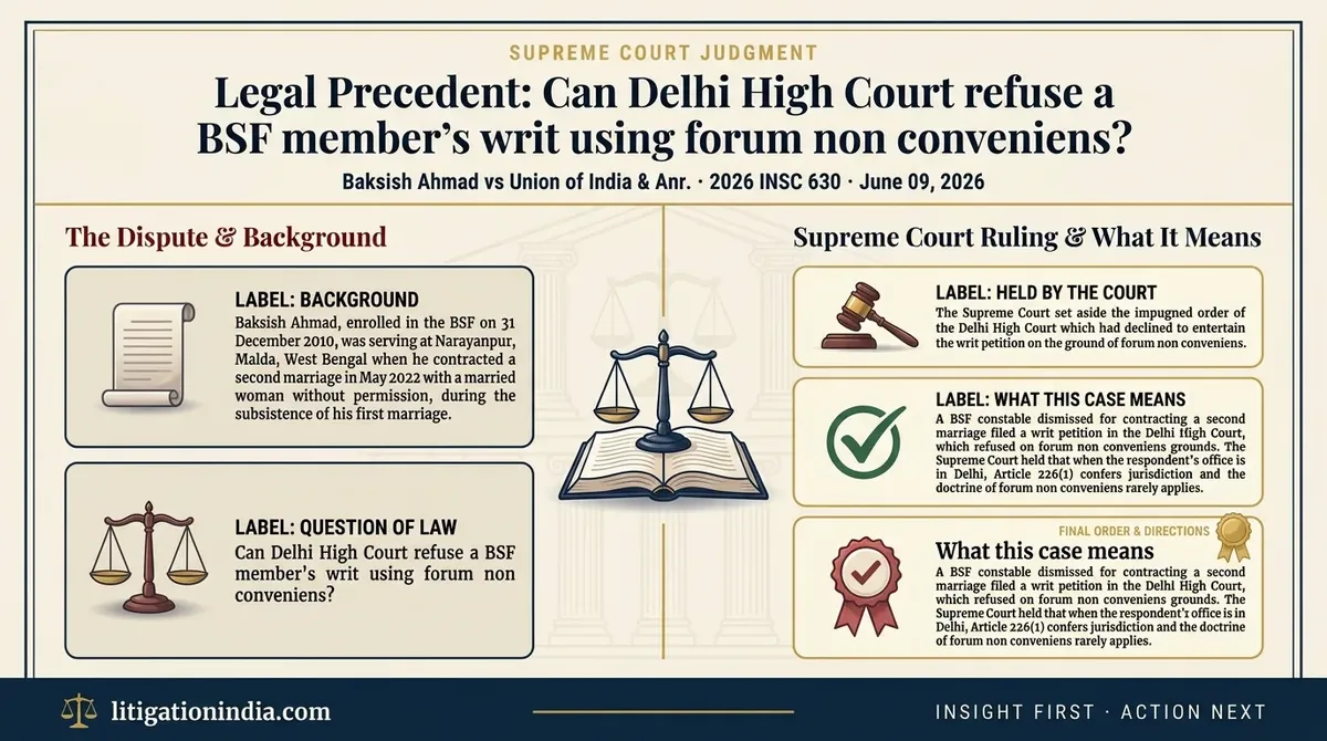 Baksish Ahmad vs Union of India & Anr. — infographic summary