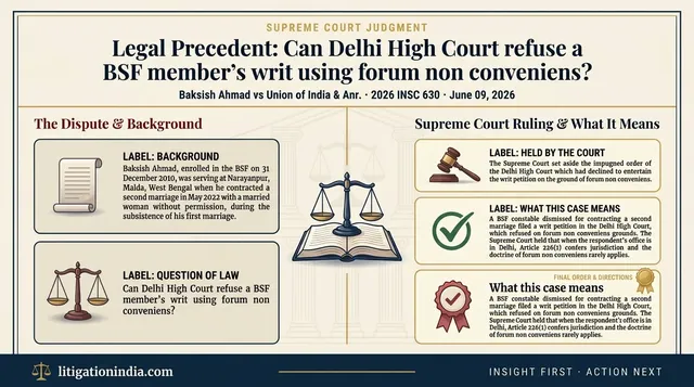 Delhi High Court has jurisdiction over BSF dismissal cases via Article 226(1)