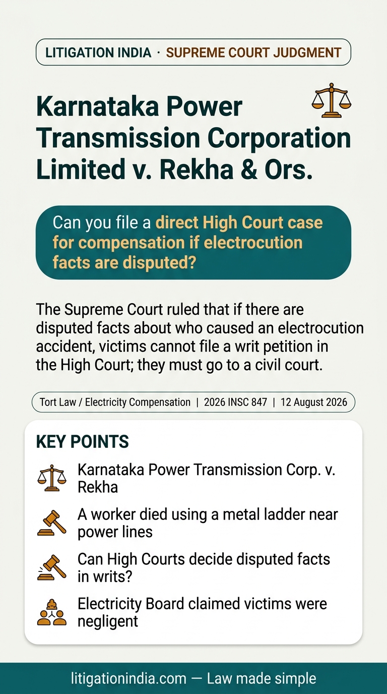 Karnataka Power Transmission Corporation Limited v. Rekha & Ors. — infographic summary
