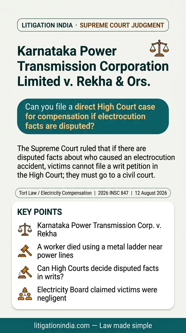 Karnataka Power Transmission Corporation Limited v. Rekha & Ors. — infographic summary